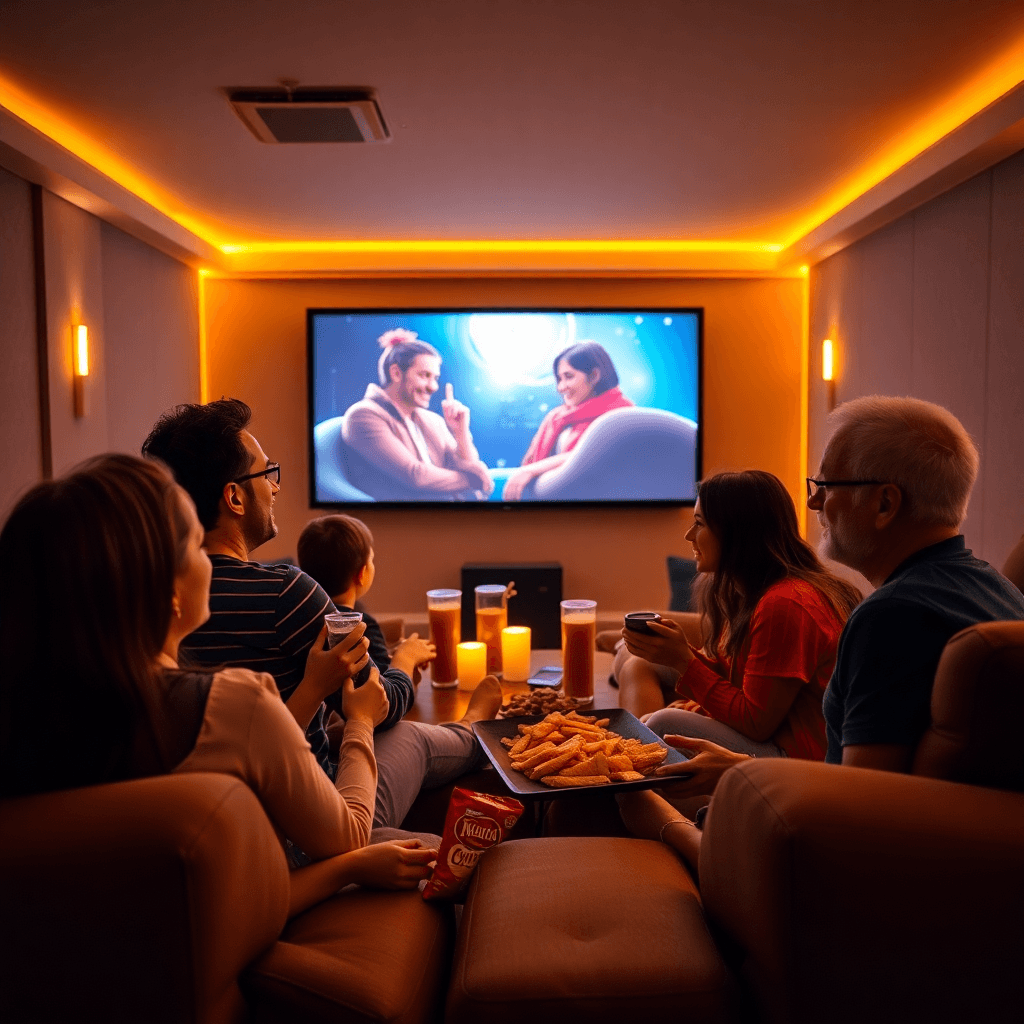 Family movie night experience